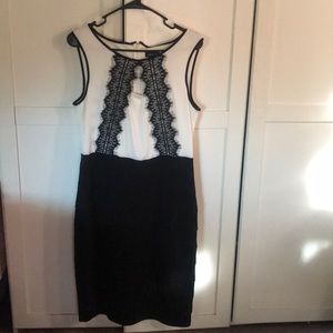 Black and white lace dress